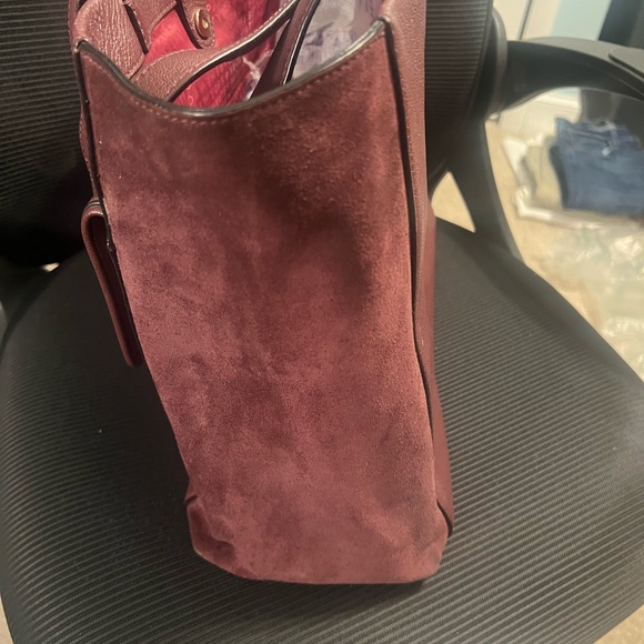 Kate Spade Burgundy Leather & Suede Large Tote Bag - Picture 10 of 10